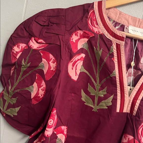 NWT Entro Floral Blouse Top Shirt XL - Picture 4 of 14